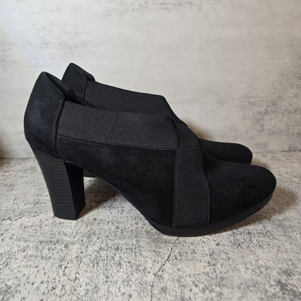 ANDREW GELLER Womens Size 10 M Black Pull On Faux Leather Kell Bootie Shoes